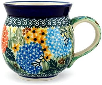 Ceramic Artystycna Spring Garden Bubble Mug, 12 oz, Blue