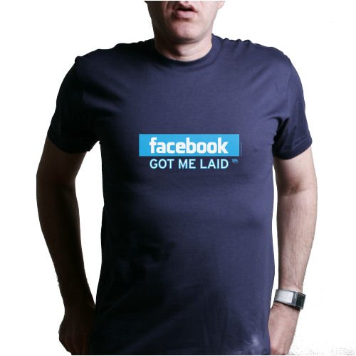 Cover image : FACEBOOK GOT ME LAID T-Shirt - 100% Fine Jersey Combed Cotton Unisex T-Shirt - Sweat Shop Free