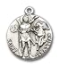 Sterling Silver St. Sebastian Pendant with Stainless Silver Heavy Curb Chain 24 inch