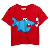 Flap Happy Boys Crew Neck Aquatic Fun Screen Printed Tee, Red