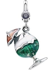 Sterling Silver Enamel Cocktail with Umbrella Charm