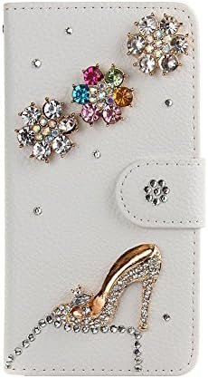 Ebestsal(TM) Handmade Bling Crystal Rhinestone Folio Wallet Stand PU Leather Case with cash/card holder For samsung Galaxy Grand Prime SM-G530H SM-G530F, High heels