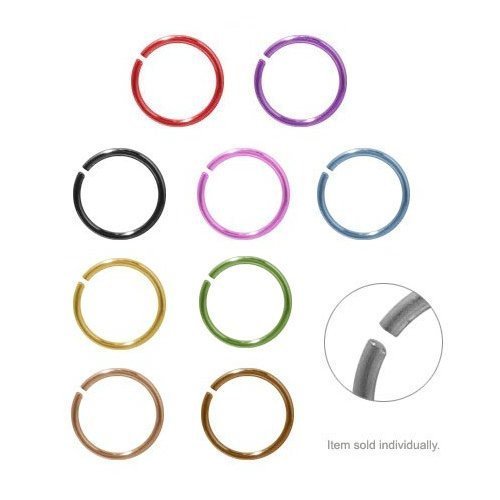 Anodized Titanium Nose Hoop Rings (Gold Titanium) Anodized Titanium Nose Hoop Rings (Gold Titanium)