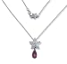 18K White Gold Designer Starfish Pendant with Pave Diamonds .24ct and Tourmaline Briolette with 18 Bead Chain
