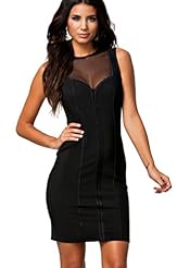Mesh Lace Nylon/Polyester/Spandex Cocktail Above the Knee Sleeveless Bodycon Dress/Club Dress/Evening Dress/Wedding Dress 