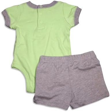 Baby Headquarters - Baby Boys Monkey Short Sleeve Short Set, Lime, Grey 31317-0-3Months