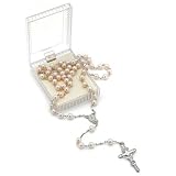 Cream Color Pearl Rosary Bead Necklace
