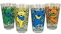 Grateful Dead Dancing Bears Pub Beer Pint Glass Set 4