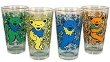 Grateful Dead Dancing Bears Pub Beer Pint Glass Set 4
