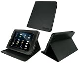 rooCASE Multi-Angle (Black) Leather Folio Case Cover for VIZIO 8-Inch Tablet with WiFi - VTAB1008