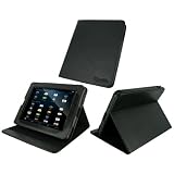 rooCASE Multi-Angle (Black) Leather Folio Case Cover for VIZIO 8-Inch Tablet with WiFi - VTAB1008