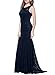 Miusol Women's 1920'S Retro Floral Lace Sleeveless Halter Bridesmaid Long Dress