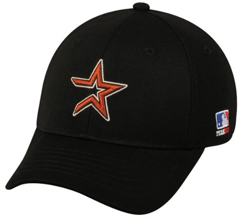 MLB BAMBOO Flex FITTED Lg/xL Houston Astros Home BLACK Hat Cap