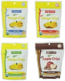 Yogavive Organic Popped Mango and Apple Chips Variety 4 Pack