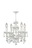 Crystorama 4514-WW-CLEAR Paris Flea Market Collection 4-Light Mini-Chandelier, Wet White Finish with Clear Murano Beads