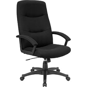 Black Fabric Upholstered High Back Executive Swivel Office Chair [BT-134A-BK-GG]