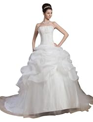 Strapless Belted Organza   Ball Gown  Dress with a Court Train 