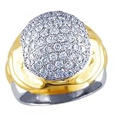 18ct Solid Yellow/White Gold 2.10ct F-VS1 Round Diamond Designer Ring Size U