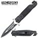 black stiletto style fast Spring Assisted Knife yc438g10