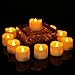 Youngerbaby 24pcs Amber Yellow Flickering Tea light Candles With Timer - 6 hrs On 18 hrs Off - Battery Operated LED Flameless Tealight For Wedding,Party, Indoor Decoration