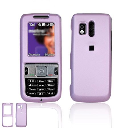 Samsung R450 Cell Phone Light Purple Rubber Feel Protective Case Faceplate Cover