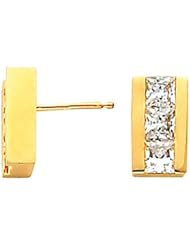 Pair of 18K Yellow Gold Diamond Earrings - 1.50 Ct. -- LIFETIME WARRANTY