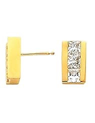 Pair of 14K Yellow Gold Diamond Earrings - 1.50 Ct. -- LIFETIME WARRANTY