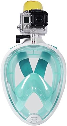USmore Snorkel Mask for Adults and Youth Full Face Desgin with Anti-fog Technology Easy Free Breath Mask (Gopro green, Lage/Extra Large)