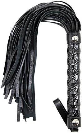 Yucyun Soft Faux Suede Leather Cat Tails Flogger and Hand Whips(Black)