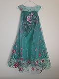 American Vogue ANNA ELSA FROZEN FEVER Girl's Birthday Dress Costume (5-6 Years, Green)