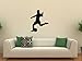 Soccer Wall Decal Sticker - 12 in. Soccer Player Silhouette Decoration Mural Art ( Black Vinyl )