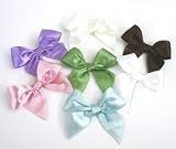 Satin Bows set of 12 - White (Set of 24) - Baby Shower Gifts & Wedding Favors