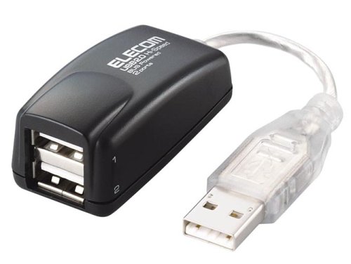 ELECOM U2H-Y2BBK �o�X�p���[��p2�|�[�gUSB2.0�n�u