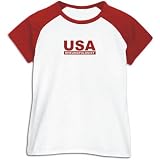 RAGLAN T-SHIRT WOMAN WHITE AND RED " USA RHEUMATOLOGIST " Large
