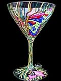 Butterfly Meadow Design - Hand Painted - Grande Martini - 10 oz.