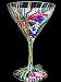 Butterfly Meadow Design - Hand Painted - Grande Martini - 10 oz.