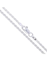 Sterling Silver Diamond-Cut Rope Chain 2mm Solid 925 Italy New Necklace 36"