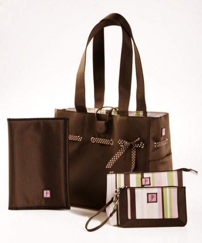 JP Lizzy Mocha Mint Diaper Tote