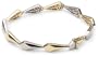 14k Yellow and White Gold Angular Link Bracelet, 7.5"
