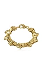 Bellavita Pulsera Polished Status Link plata bañada en oro 18 ct
