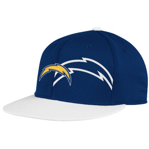 NFL Men's San Diego Chargers End Zone 2 In 1 Flat Visor Flex Hat - Tw80Z (Navy, Large/X-Large)