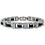 Men's Stainless Steel Bracelet with Rubber, 8.5''