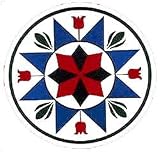 Hex Sign: 8 Pointed Star 8 Diameter Abundance and Goodwill.