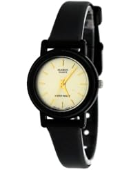 Casio Womens Classic Round Analog Watch, 3 Gold Tone Hands, Champagne Dial Classic Analog Feature, Is Water Resistant, Champange Face with Gold Markings, Classic Round Design, and Resin Band