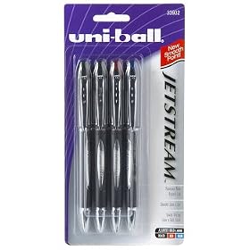 Uni-Ball Jetstream Ball Point Pen in Assorted Colors - 4 pk.