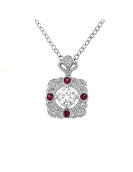 Ladies Diamond and Ruby Pendant