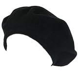 New 100% Wool French Beret TAM Beanie Slouch Hat Cap Black Medium
