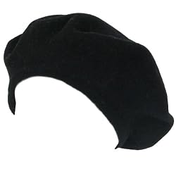 New 100% Wool French Beret TAM Beanie Slouch Hat Cap Black Medium