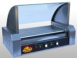 "HOT SHOT" COMMERCIAL 7 ROLLER-18 HOT DOG GRILL MAKER MACHINE, 1400W - STAINLESS STEEL w/GLASS COVER 1 YEAR GUARANTEE