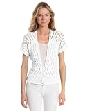 Jones New York Womens Short Sleeve Cropped V-Neck Cardi